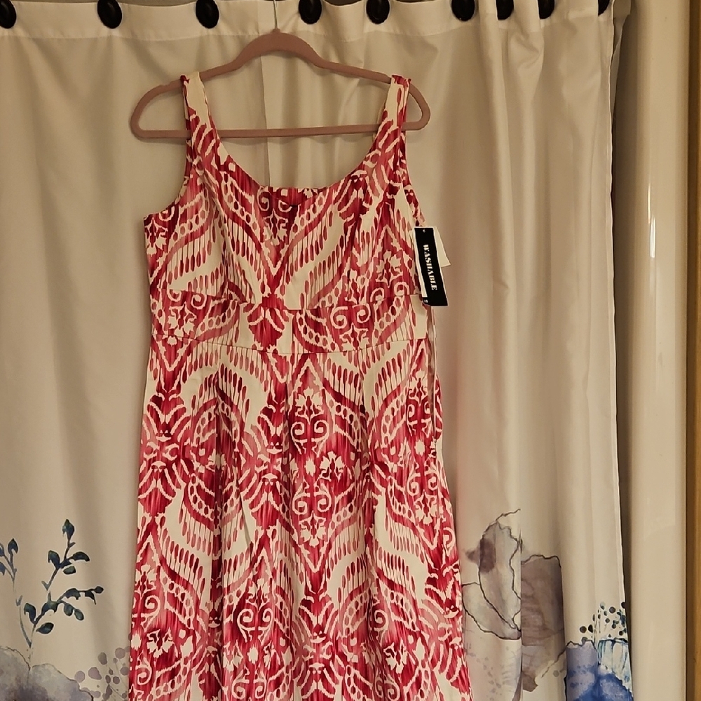 Perceptions Hot Pink and White Sleeveless Mini Dress